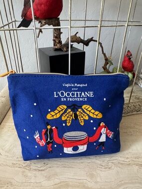 L'Occitane En Provence Blue Canvas Cosmetic Pouch Limited Edition 2025 Holiday